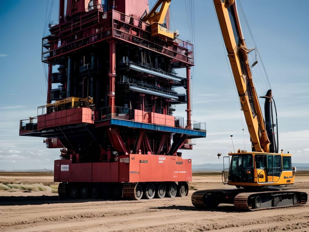 futuristic drilling rig symbolizing the convergence of technology and sustainability
